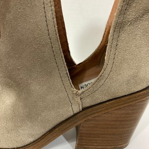 Steve Madden Suede Leather Ankle Boots, womens 7.5 stacked block heel bootie - Picture 11 of 14